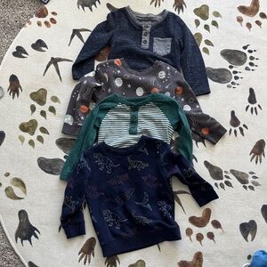 Cat & Jack Long Sleeve Shirt Set - Navy, Gray, Green